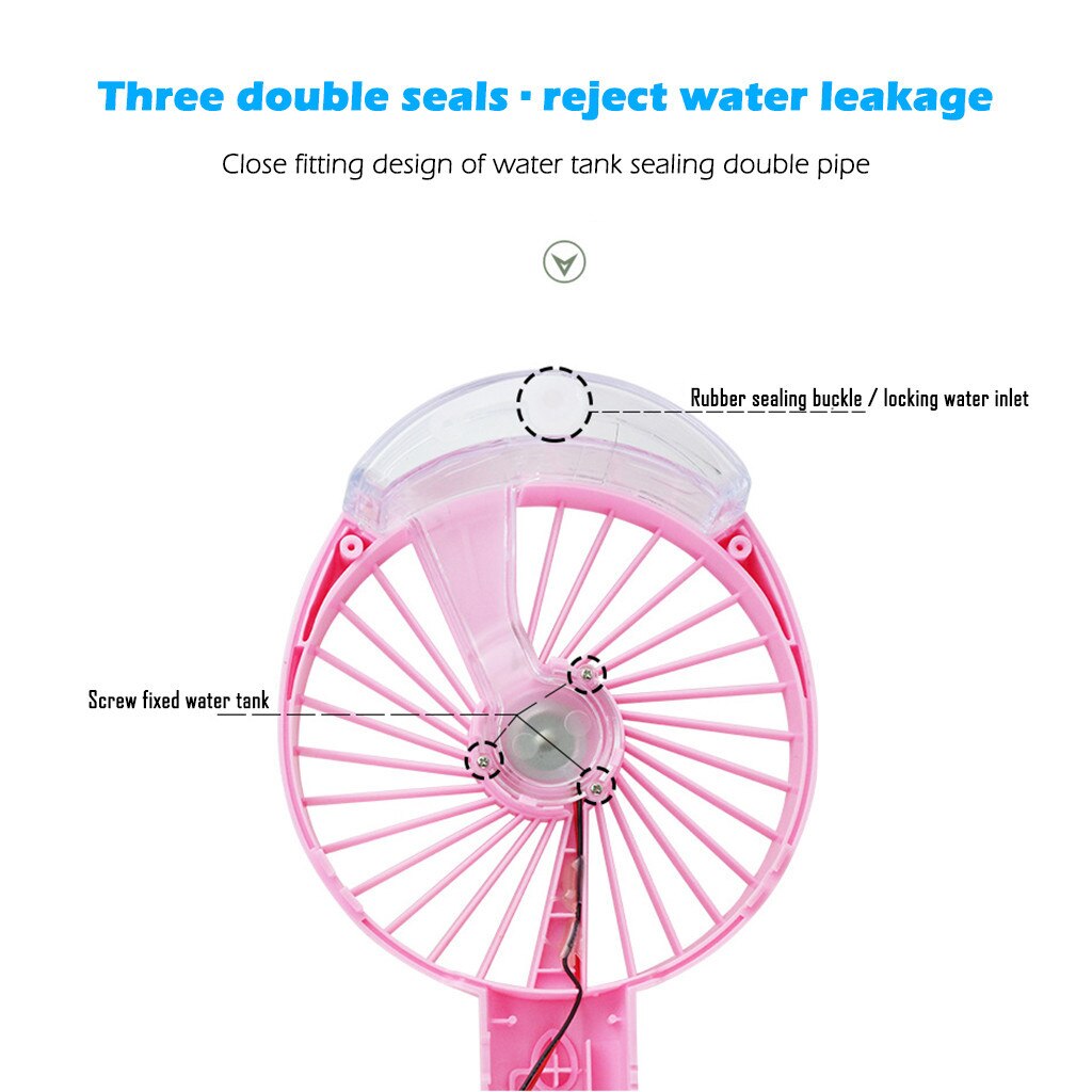 Ventilador de vapor recargable para exteriores, de bajo ruido, para casa inteligente, portátil, USB, portátil, multifunción, Mini ventilador de verano