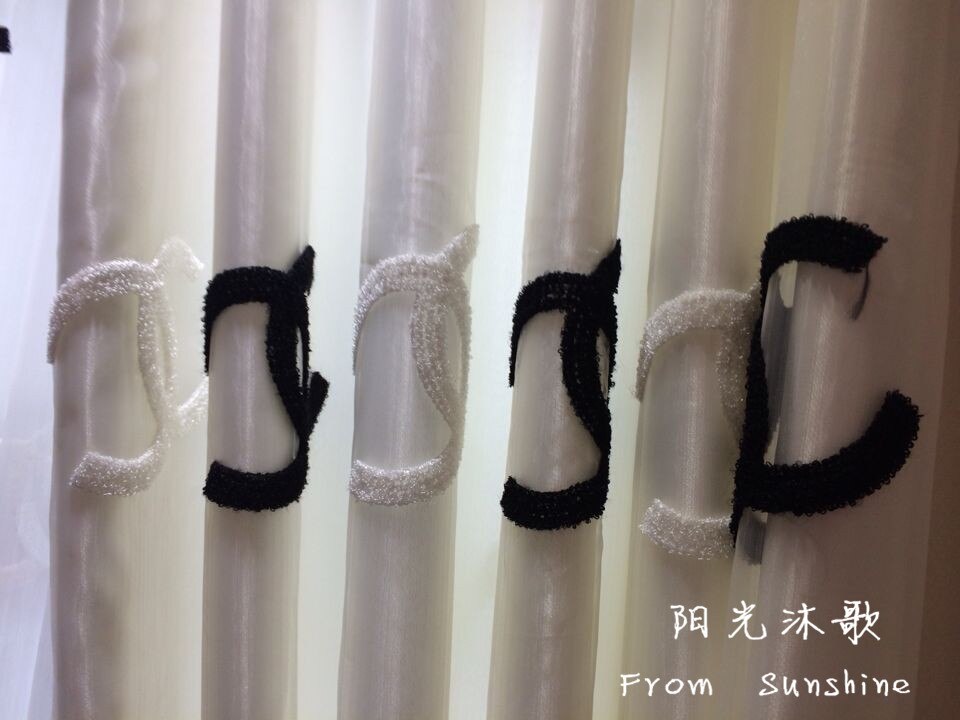 Double Layer Blackout Curtains Star Cutout for Living Room Jinya Home Decor White Sheer Window Curtain: fabric