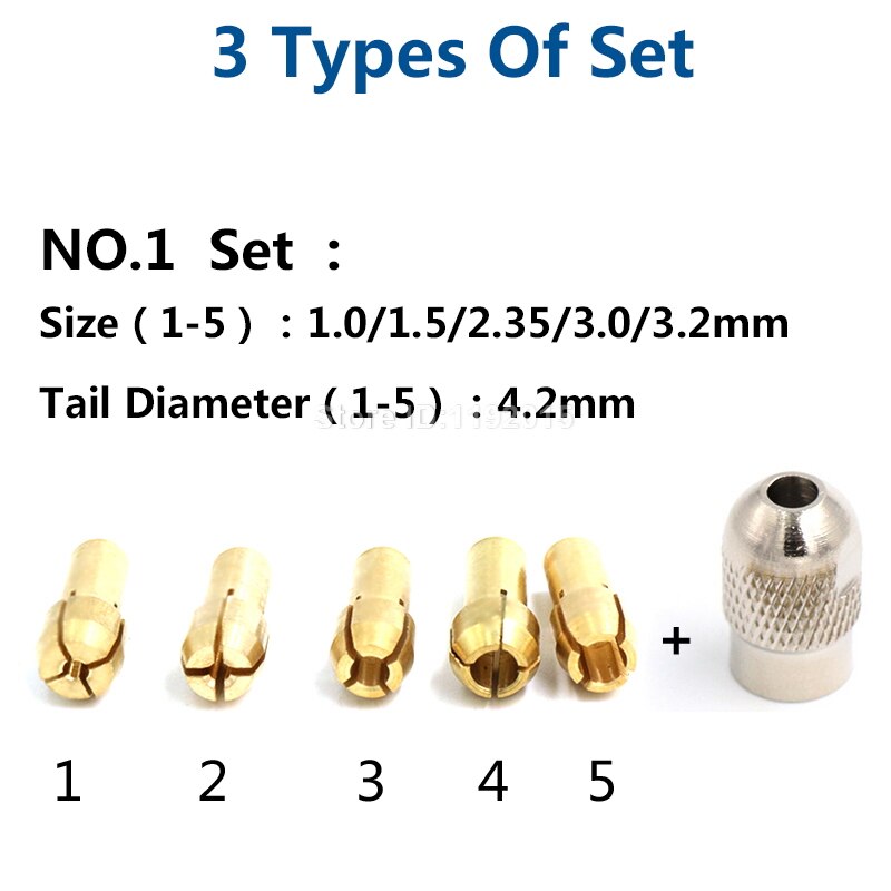 Ztdplsd conjunto de brocas de latão, 6 peças de brocas de 1.0-3.2mm para braçadeira eletrônica dremel 4.2/4.8 ferramenta rotativa de mandril de energia de haste