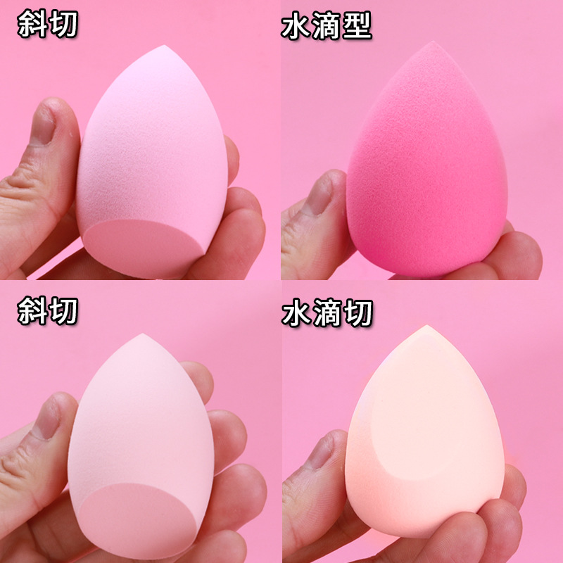 Éponge de maquillage bouffante de poudre, 4 pièces, sèche et humide, boule cosmétique de beauté, fond de teint, bouffante de poudre, coupe biseautée, outils