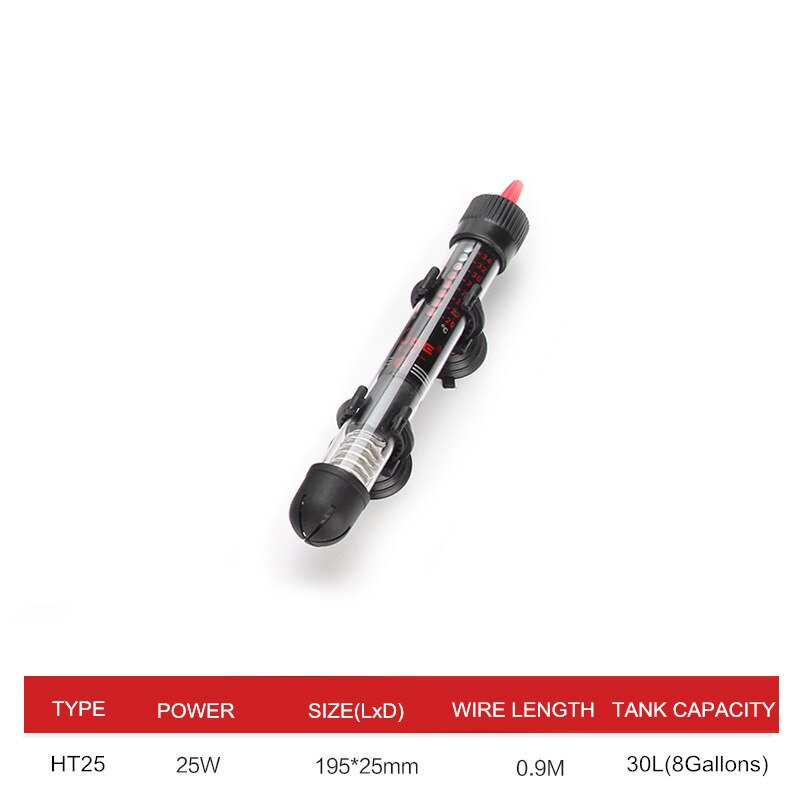 Chauffe-eau Submersible pour Aquarium, température réglable, Thermostat, 110v – 220v, Submersible, 25/50/100/200/300W: 25W / US plug 110V