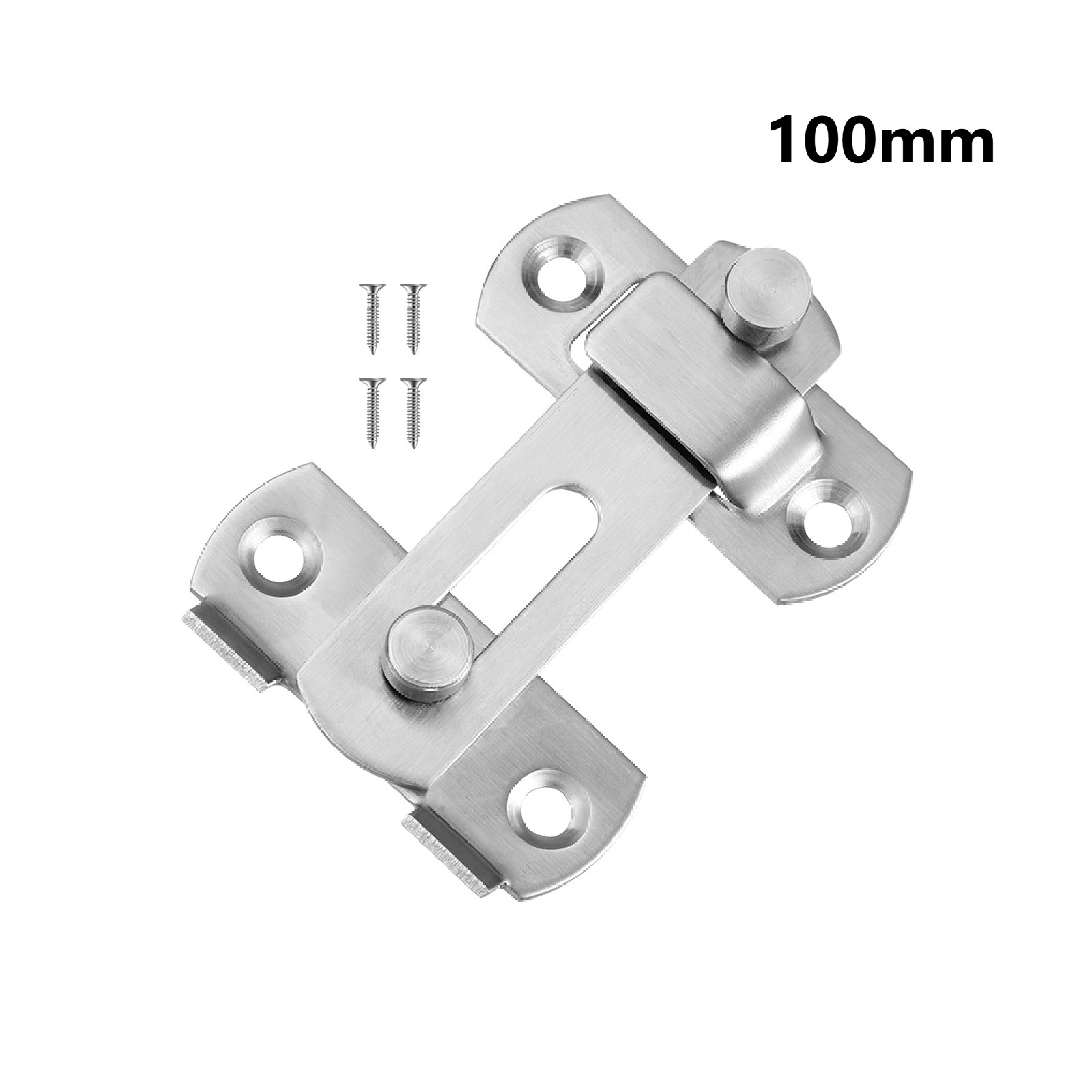 180° 71mm 100mm Door Lock Bolt Stainless Steel Smalll Size Silver White Door Buckle Anti-Theft Door Lock Safety Buckle: 100mm