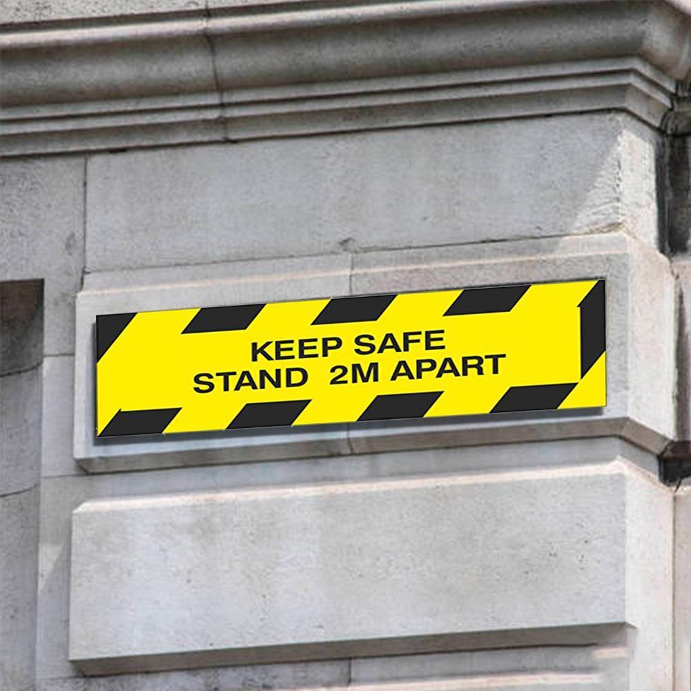 Social Distancing Safety Sign Public Area Stand Here Up Floor Crowd Banks stickers Floor Control Decals Rectangle Line Queu I2N2