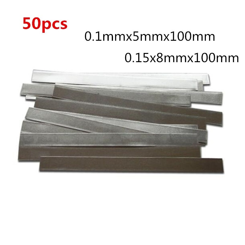 50 stks/partij lage weerstand 99.96% pure nikkel Strip Sheets voor batterij puntlassen nikkel strip mobiele connector