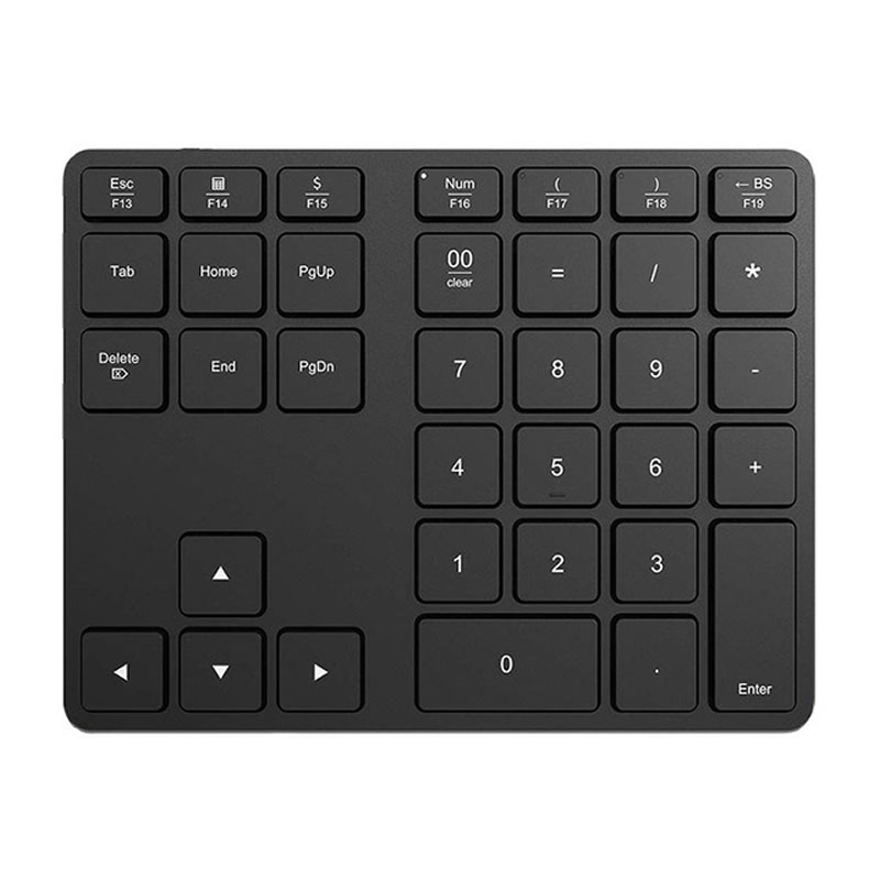 Teclado numérico inalámbrico con Bluetooth 5,0, teclado Digital de 35 teclas para cajero de cuentas, Windows, IOS, Mac OS, Android, PC, tableta y portátil: Black / without box
