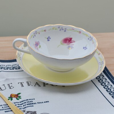 British Afternoon Tea Set Bone China Coffee Cup Set European Ceramic Coffee Cup Saucer Set Black Tea Set: D