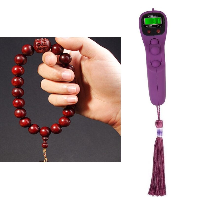 Portable Handheld Digital Beads Counter with Backlight Finger Game Toy Manual Reset Decompression Relaxation Tool for Meditation