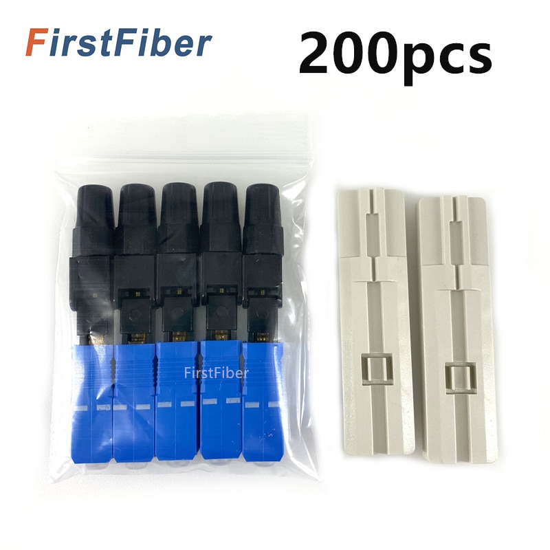 Sc Upc Snelle Connector 10/100/200Pcs Ingebed Adapter Ftth Tool Koud