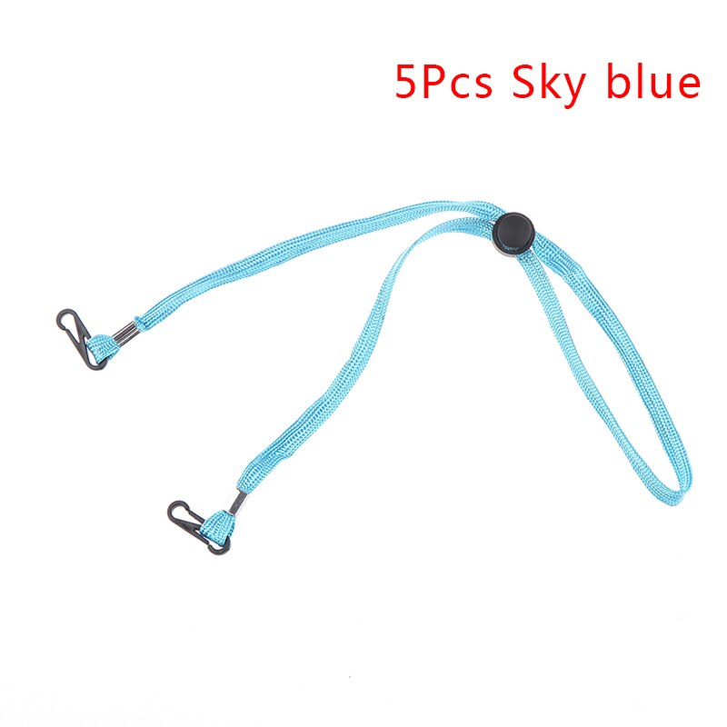 ! 1/5 stuks verstelbare maskerverlenging voor maskers, koord, handig en handig veiligheidsmaskersteuntje en oorhouder, touw om aan de nek te hangen: 5 stuks blauw