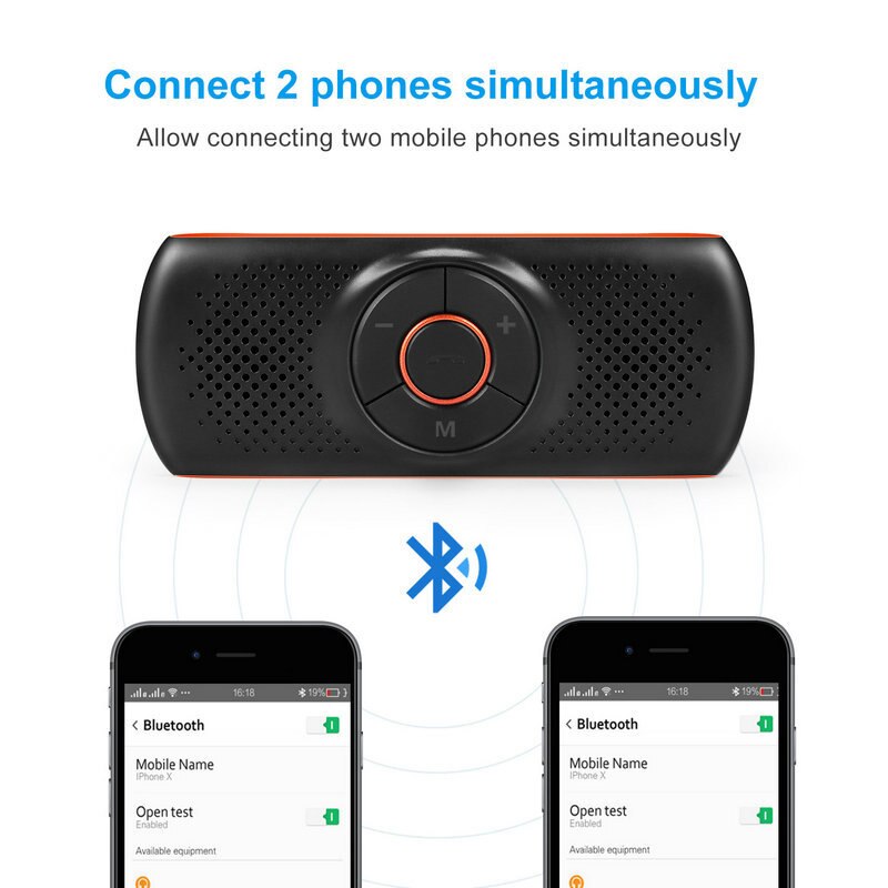 Bil bluetooth 4.2 bilhögtalare telefon stereo musikmottagare spelare ljudförstärkt bas/inbyggd mikrofon/tf kortspelare aux handsfree c