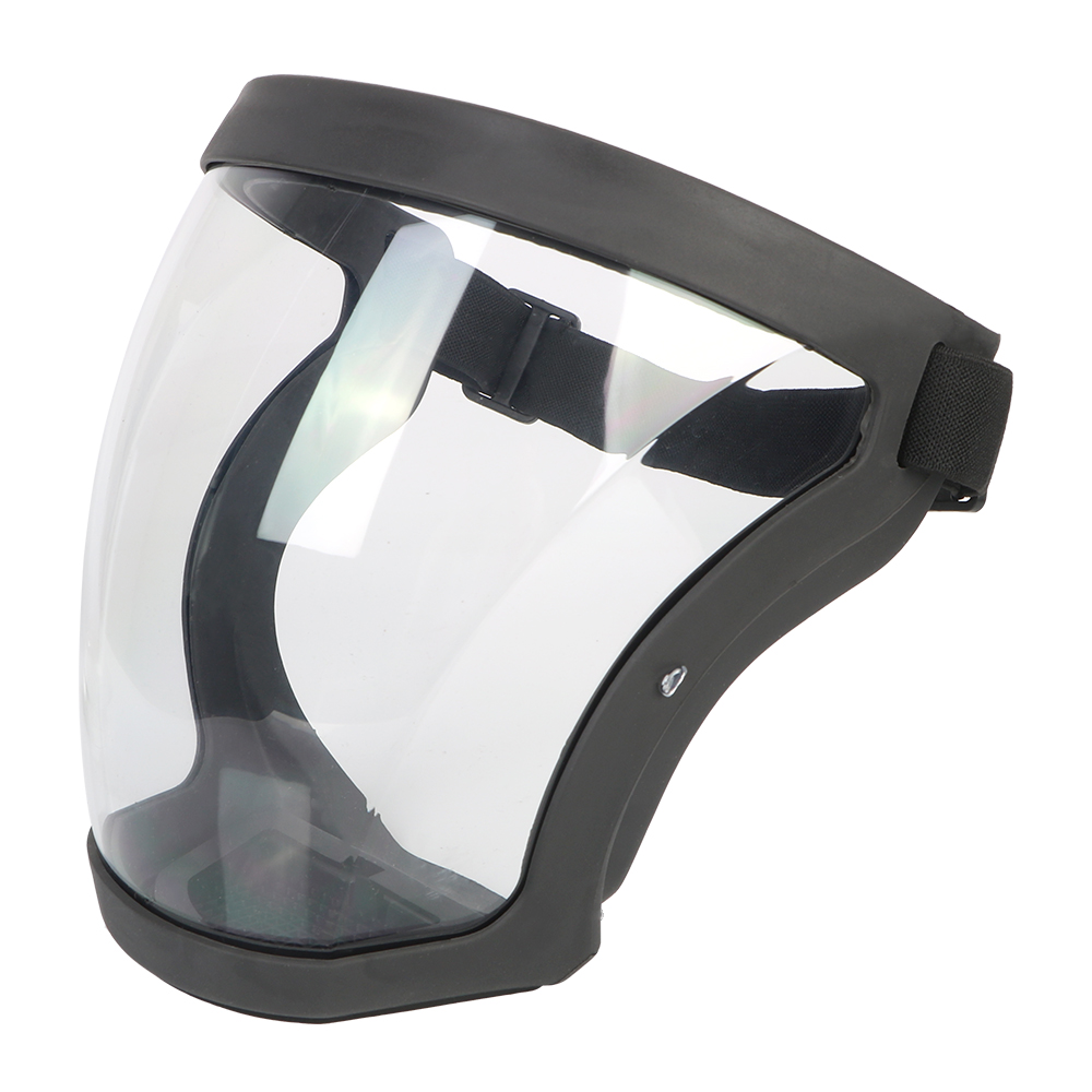 Mascarilla de protección facial completa con filtros, máscara a prueba de salpicaduras de aceite, herramienta de cocina para ciclismo y motocicleta: Negro