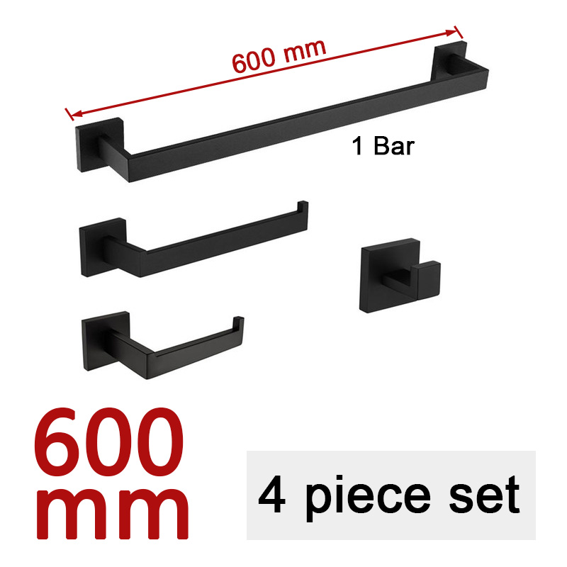 Matte Black Bathroom Hardware 304 Stainless Steel Towel Rack Toilet Paper Holder Liquid Soap Holder Towel Bar Toilet Accessories