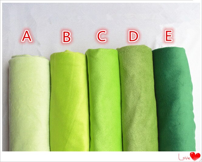 50*160 cm Groen Fluwelen Katoen Meter Pop Huid Pluche Fleece Handgemaakte Peluche Telas Patchwork Naaien Textiel Costura vilt