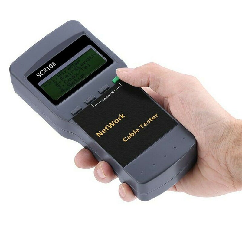 SC8108 Portable LCD Network Tester RJ45 Cat5e Cat6 UTP Unshield LAN Cable Tester RJ11 Phone Cable Meter With LCD Display SC-8108