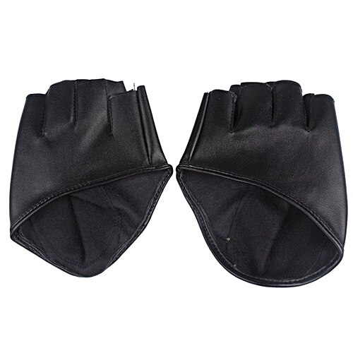 Dame Handschuhe Faux Leder Halb Finger Handschuhe Fahren Pole Tanzen Zeigen Handschuhe Punk Kühlen Faux Leder Handschuhe Für Frauen: Schwarz