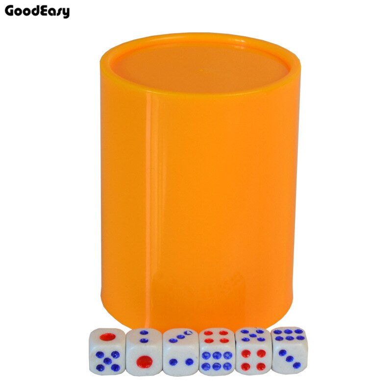 KTV Bar colorido Casino juegos de azar vaso de dados de plástico con 6 uds #13 dados blancos Texas Hold'em Partido de póquer juego de dados juego de copa