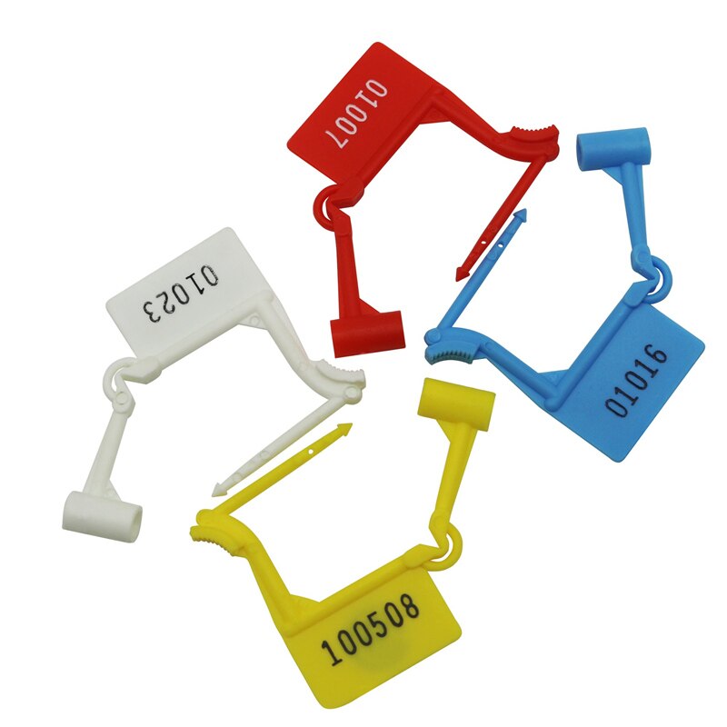 100Pcs Plastic Hangslot Seal Anti-Diefstal Beveiliging Seal Wegwerp Lock Voor Bagage Tas Airbags