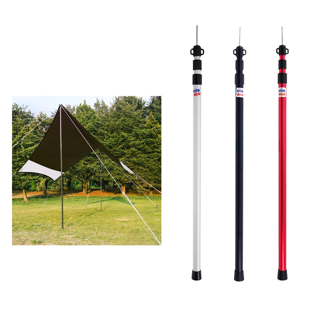 6061 en alliage d'aluminium 3 sections Camping tente auvent Support tige auvent pôle en plein air Camping randonnée tentes accessoires