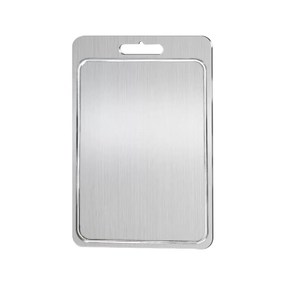 Kitchen stainless steel cutting plate 304 stainless steel - double-sided metal cutting plate, easy to clean: 300x200x15mm / green