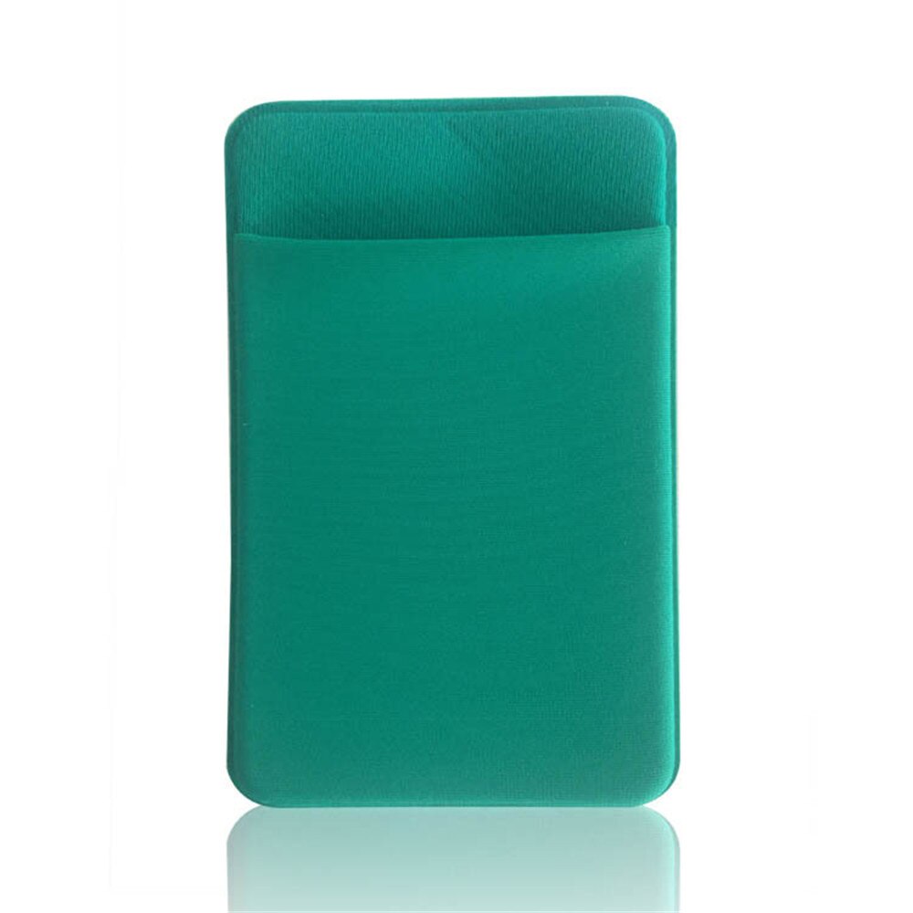 ID Card Holder Wallet Credit Pocket Adhesive Sticker Bank Card Case Credit Card Bag Colorful 1PC Unisex Elastic Mobile Phone: Green