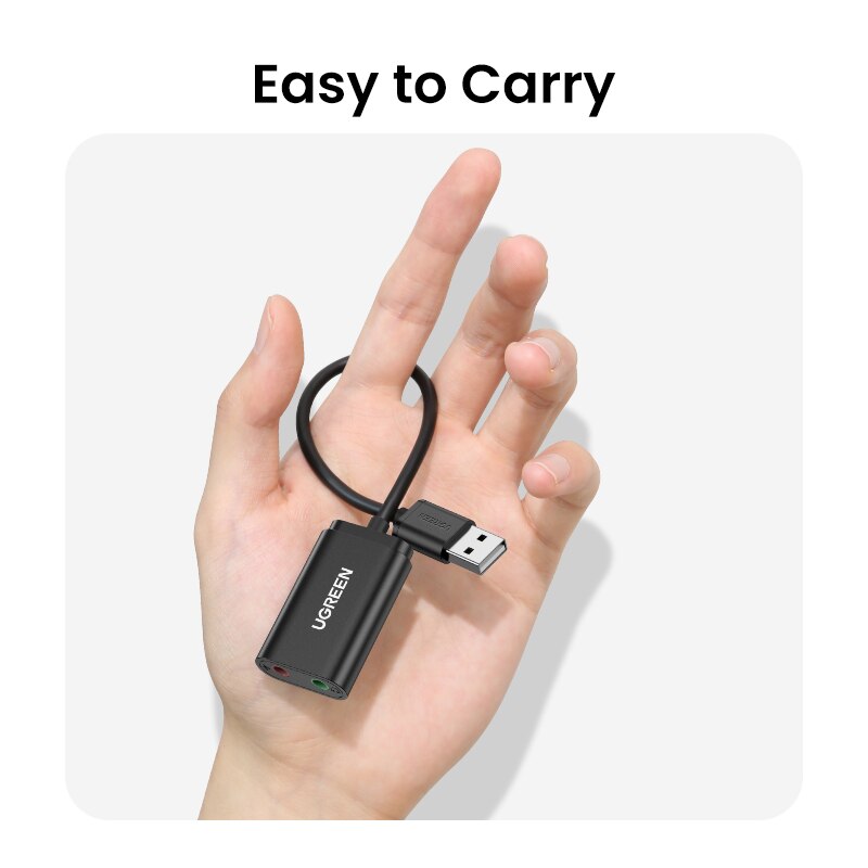 Ugreen Geluidskaart Usb Audio-Interface Hoofdtelefoon Microfoon Audio Adapter Usb Geluidskaart Voor Computer PS4 5 Externe Geluidskaart