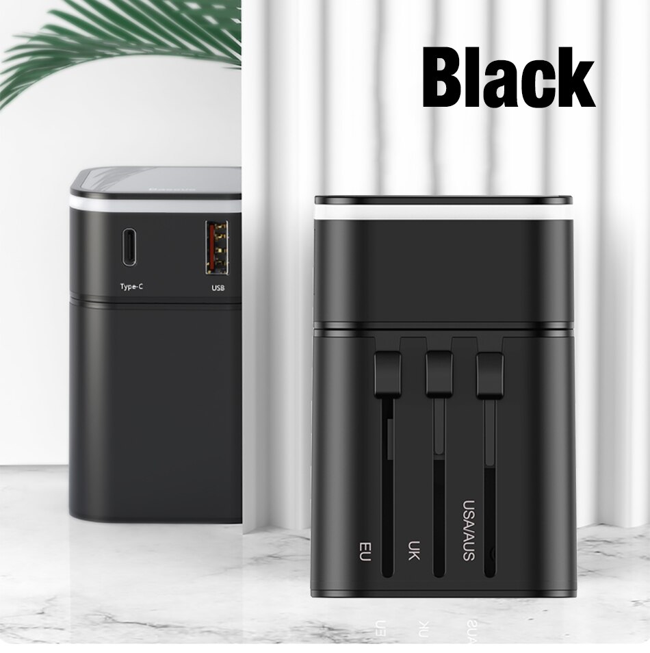 Baseus Quick Charge 3.0 International Travel USB Charger Power Adapter PD QC3.0 Fast Charging Wall Plug Socket For UK/EU/AU/US: Default Title