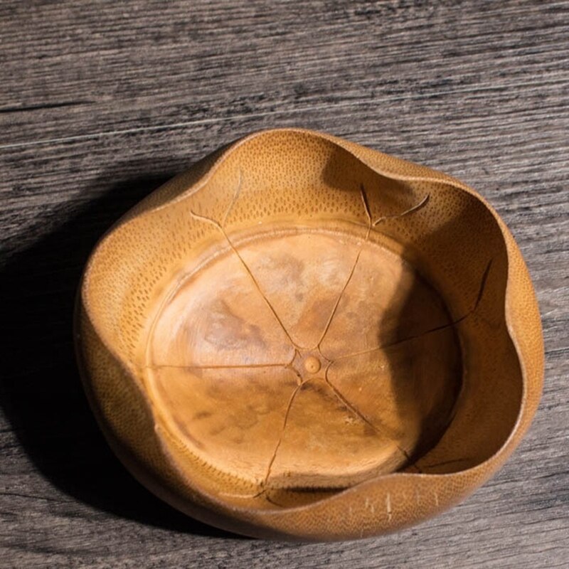 Bambusowa miska z liści lotosu miska dla dzieci zestaw robić przechowywania herbaty bambusowe rękodzieło