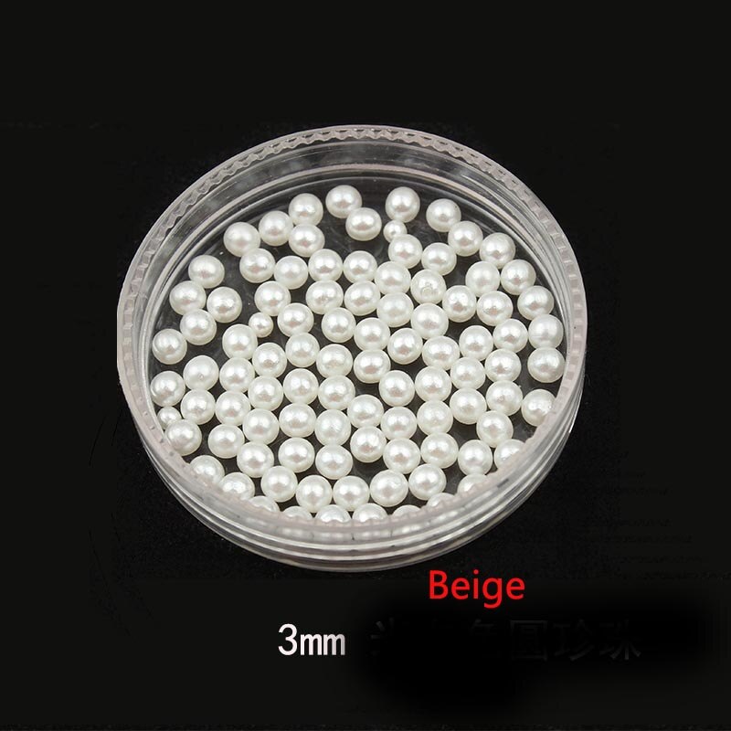 300 stk 2/3/4/5/610mm abs runde perler uden hul imiteret perle til håndværksdekorationer kvinder gør det selv tøj smykker sy på perler: 3mm 500 stk