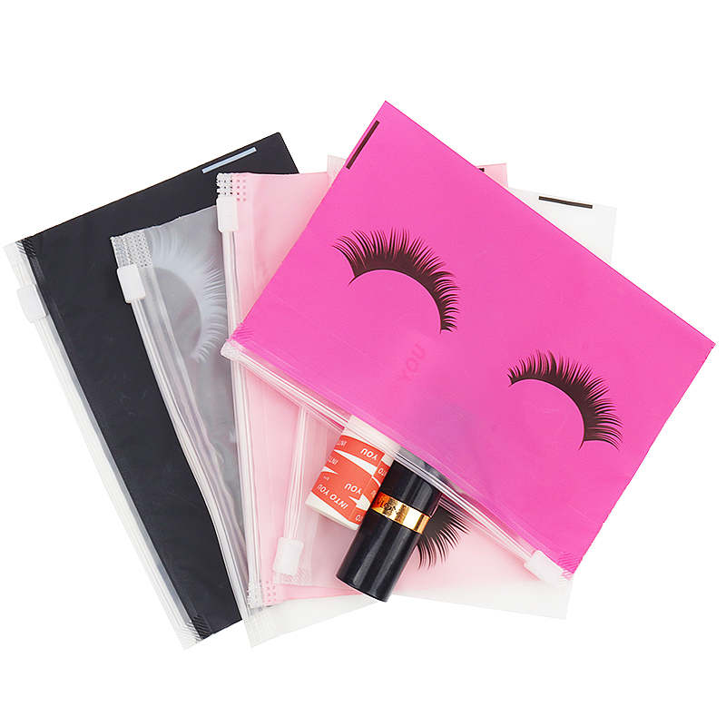 Bolsas para el cuidado posterior de pestañas con cremallera, bolsa de maquillaje para artículos de tocador, herramienta de belleza de viaje cosmética, suministros de extensión de pestañas, 10 Uds.