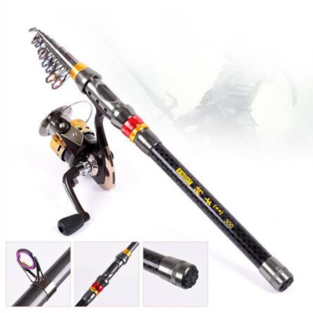 1.8m-3.6m Multifunction telescopic fishing rod Cork handle Carbon Fiber carp Spinning Rod Portable Travel pole fish Tackle #