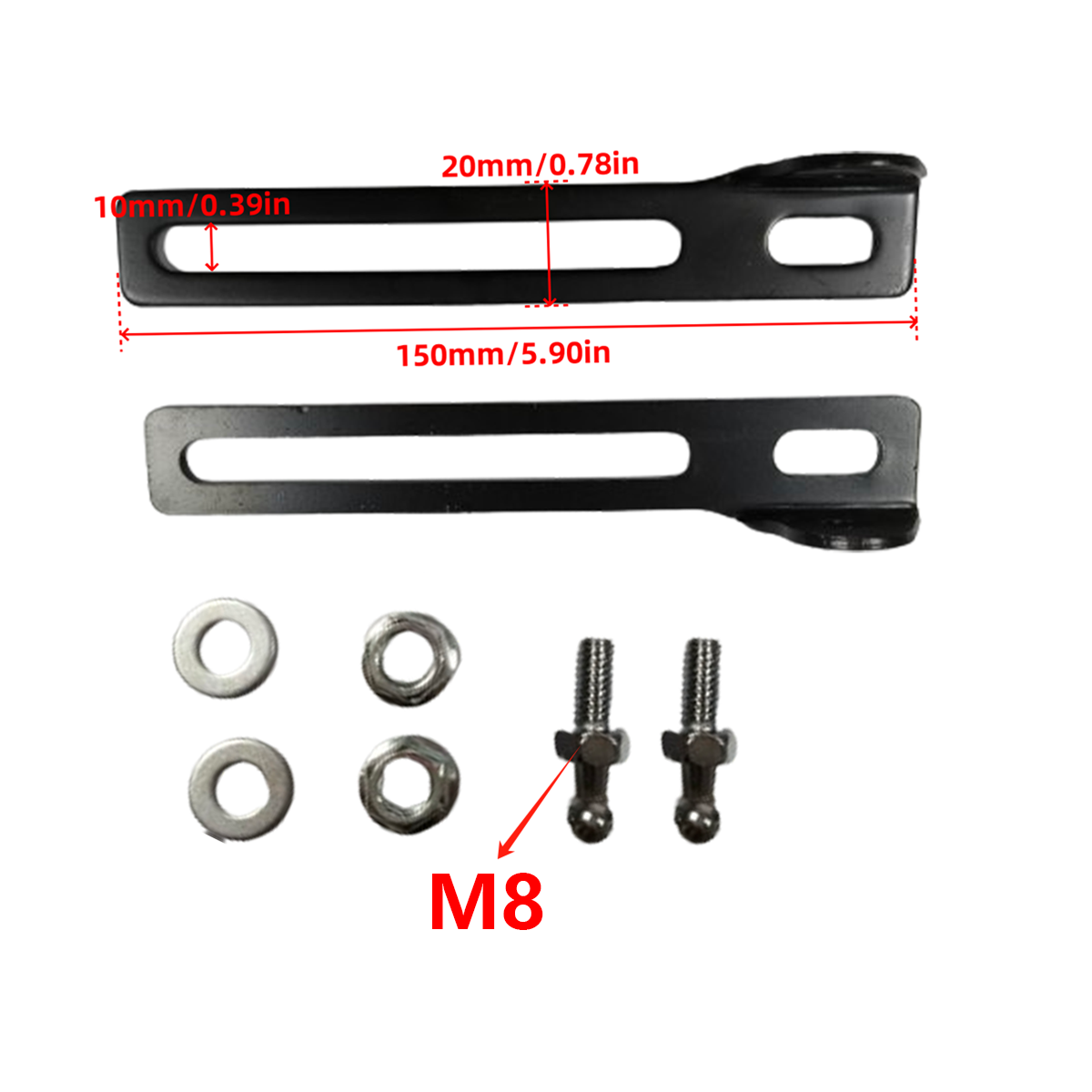 1 Pair Universal Gas Strut Lift Support Bar Mounting Brackets Ball Stud Installation Holder for Car Front Bonnet Hood Cover: WHITE