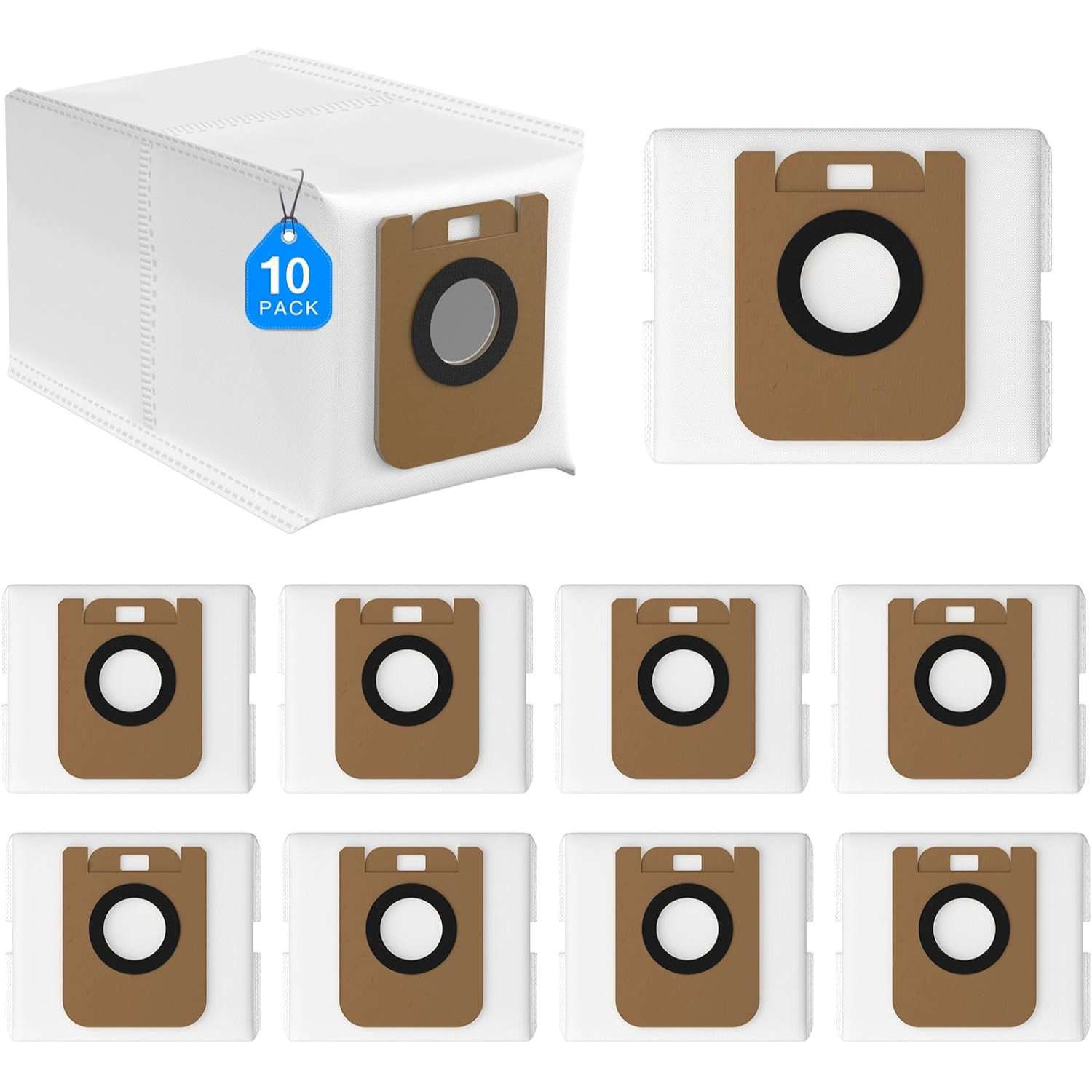 10er-Pack Staubsaugerbeutel für Dreame D10 Plus / D10s Plus / Z10 Pro / L10 Plus Roboterstaubsauger, RLS3D Staubsammelbeutel