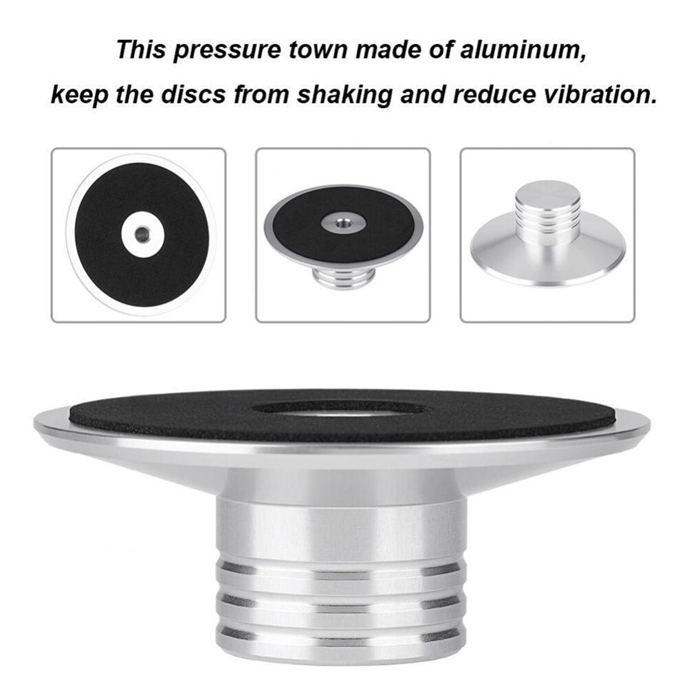 Aluminum Vinyl Record Stabilizer LP Turntable Disc Weight Silver