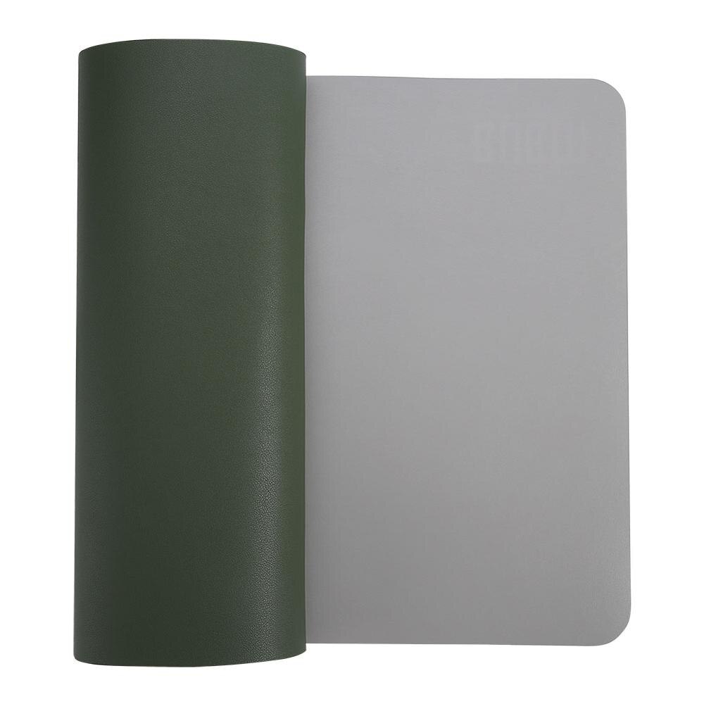 Protector de almohadilla de escritorio impermeable BUBM, organizador de Blotters para teclado y Escritorio de cuero PU con superficie de escritura cómoda: M-Green-Grey