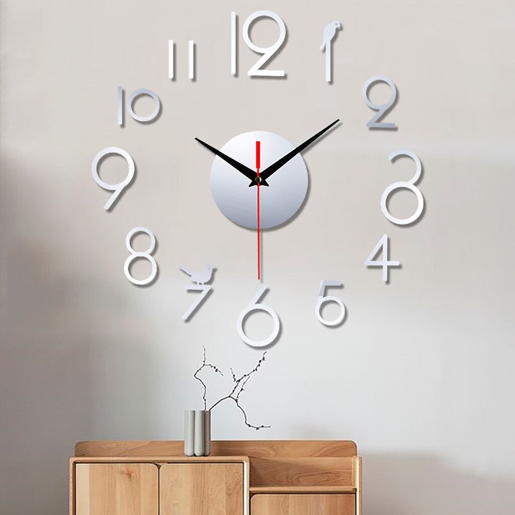 Modern Mini Diy Large Wall-clock Sticker Mute Digital 3d Wall Big Clock Living Room Home Office Decor Christmas #YJ