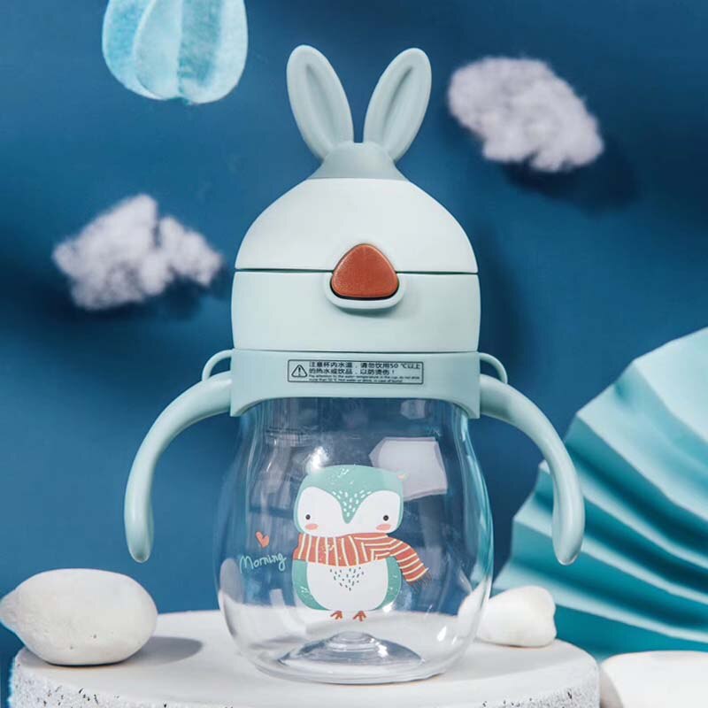 Botella de alimentación para bebés recién nacidos biberón de alimentación de 320ml 1 pieza de botella de leche de jugo de agua Tritan para bebé: Green DX Rabbit