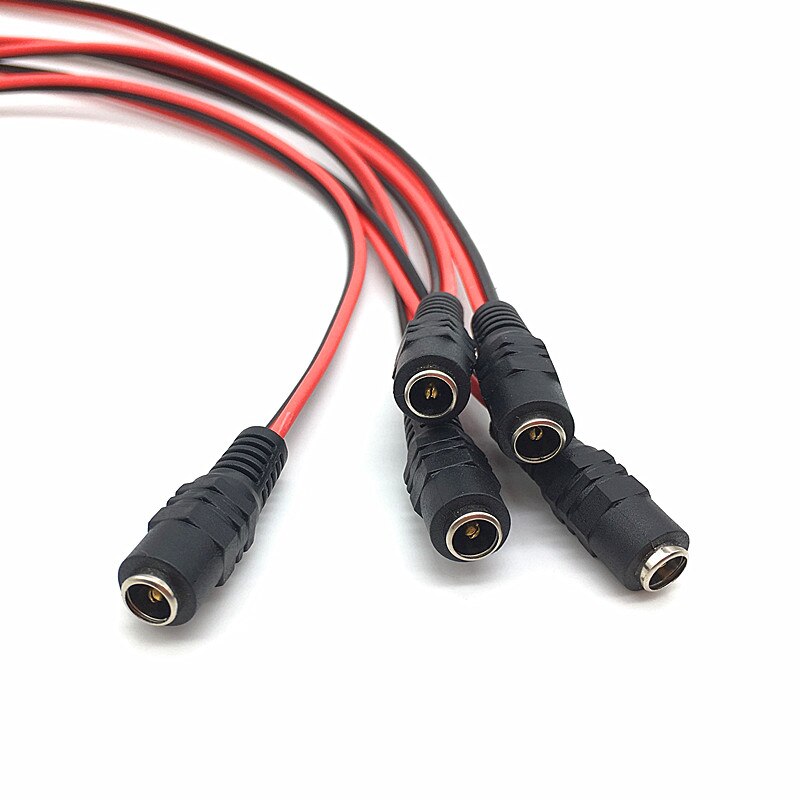Conectores de CC de 12V, adaptador de Cable hembra macho, fuente de alimentación de 5,5x2,1mm para tira de luces LED, cámara CCTV de 26cm de longitud