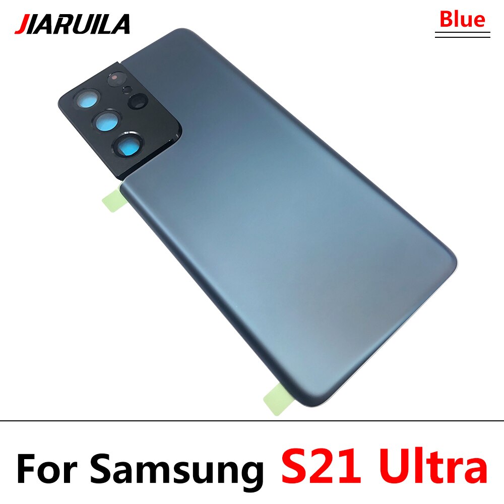 Terug Glas Vervanging Voor Samsung S21 Ultra Batterij Cover Achterdeur Behuizing Case Met Lijm Sticker Voor Samsung S21 Plus: S21 Ultra Blue