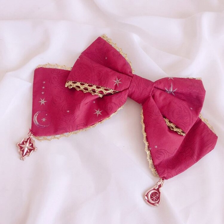 Bandeau lolita pour fille en dentelle doux, bandeau pour cheveux pour lolita, cerceau pour cheveux, accessoire pour cheveux: Red brooch