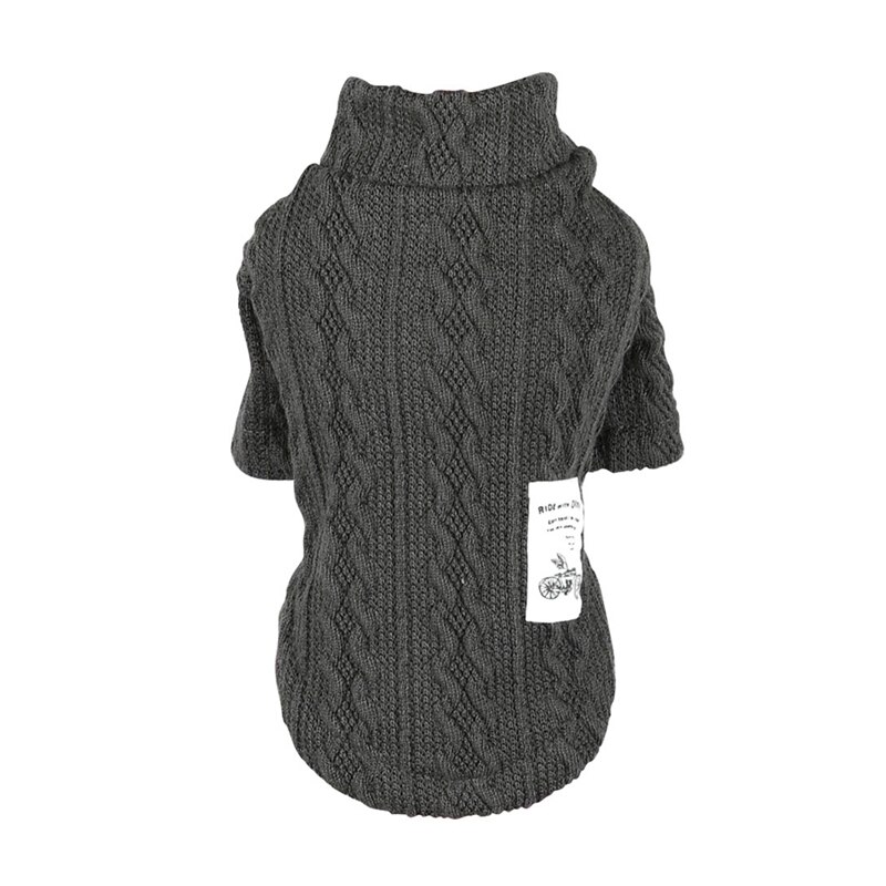 Chiot pour animaux de compagnie Double modèle col roulé chien chandails hiver chiot vêtements tricot animaux de compagnie chandails pas cher tricots Costume: Black / S