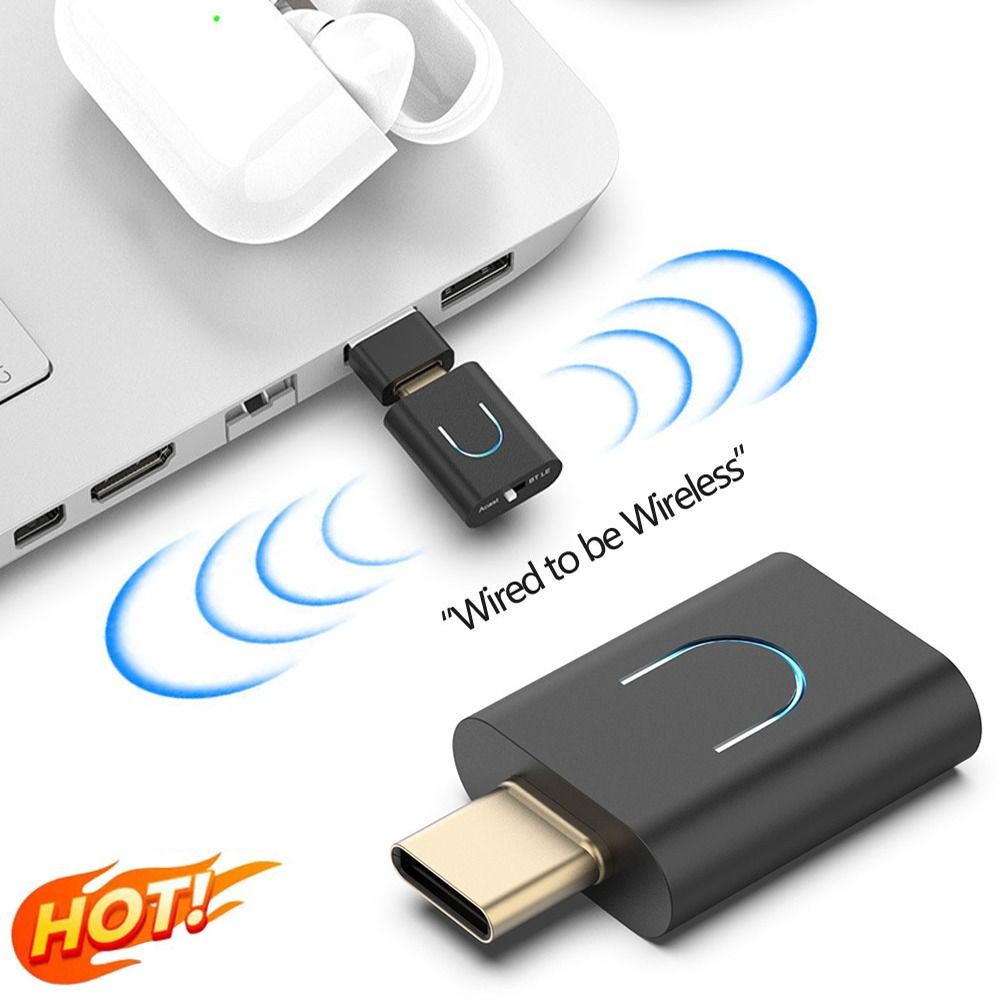 with Auracast Bluetooth 5.4 Audio Transmitter LC3 aptX-LL/HD Type-C Wireless Stereo Adapter Low Latency LE Audio Transmitter