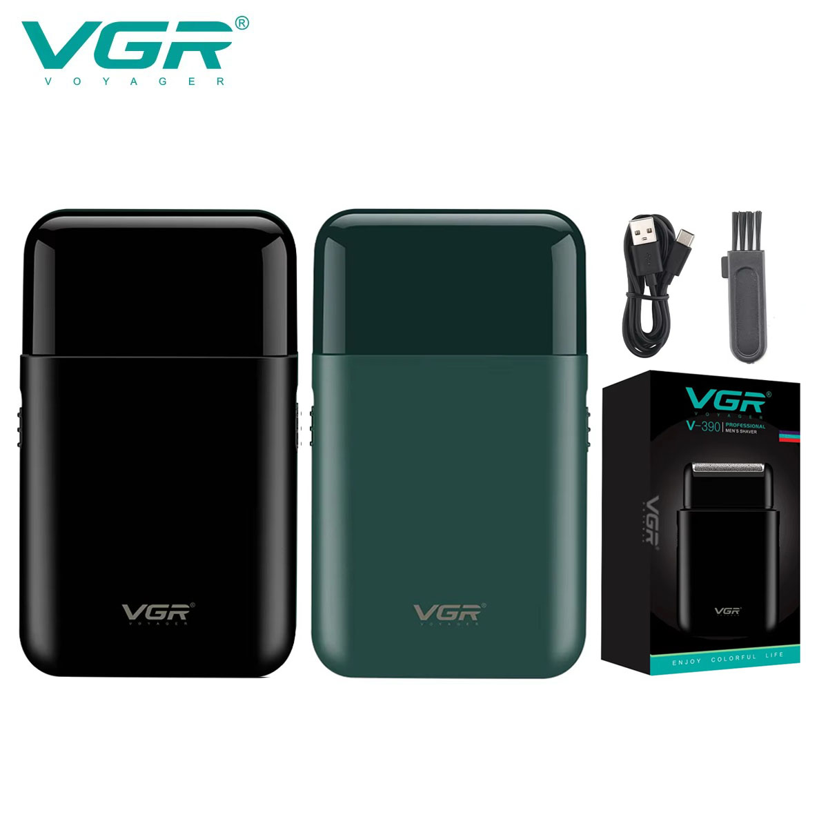 VGR Scheerapparaat Professioneel Baard Trimmer Oplaadbaar Scheermessen Reciprocating Folie Scheerapparaat Draagbaar Mini Dubbel Blad Scheerapparaat Mannen V-390