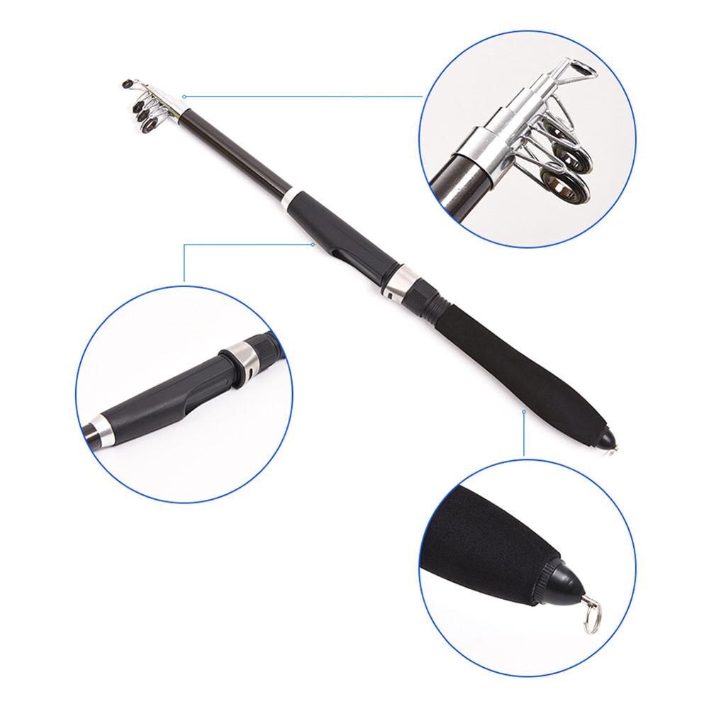 Fishing Gear Set Telescopic Fishing Rod Fishing Gear Bag Fish Line Wheel Lead Hook Spool Kit for Beginners