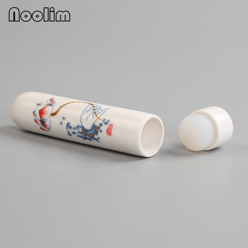 Cerâmica jingdezhen mini latas seladas de viagem pintadas à mão, garrafa de armazenamento portátil, frasco de chá pequeno requintado