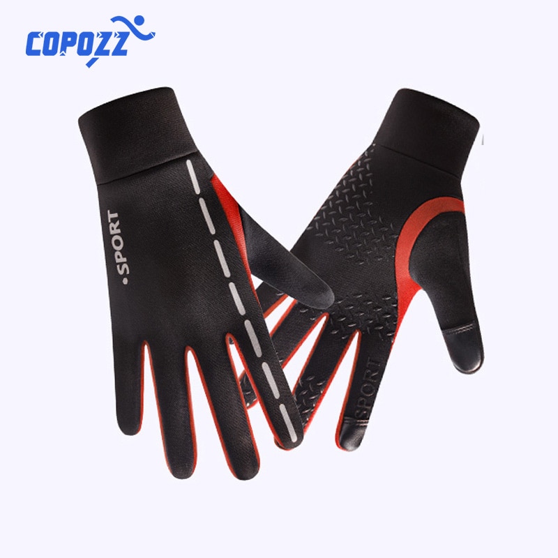 Anti-Unterhose Touchscreen Fahrrad Handschuhe MTB Sport Stoßfest Radfahren Handschuhe Winddicht Warme Nacht Reflektierende Streifen Fahrrad Handschuhe