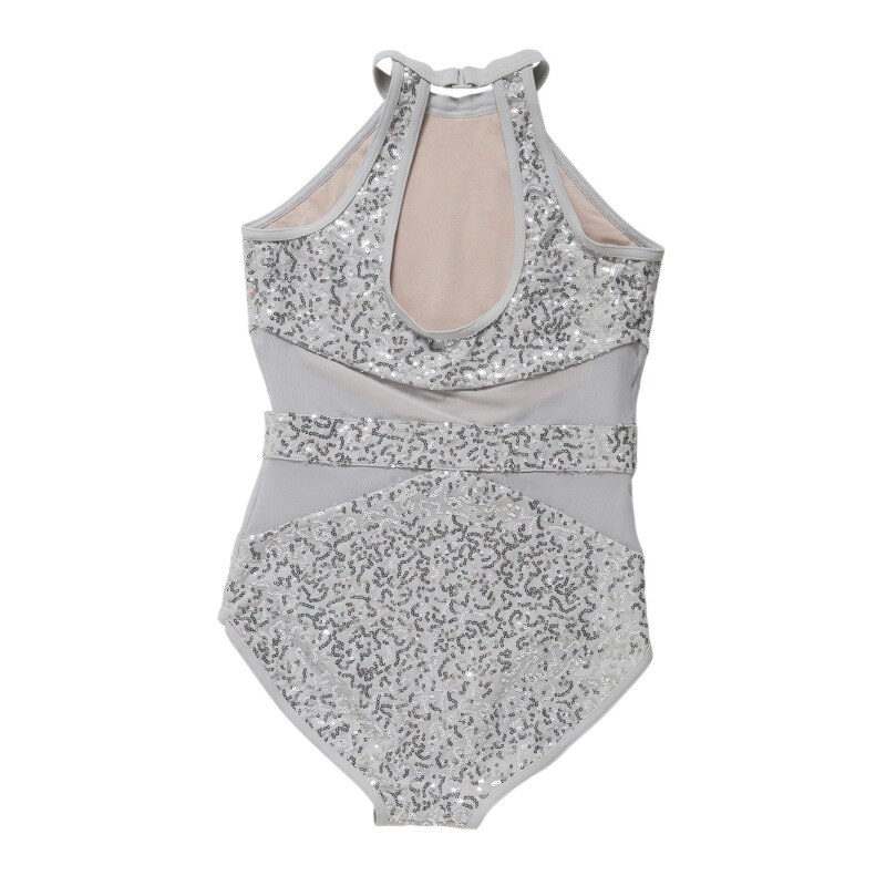 Sequins Dance Mesh Splice Body Suit for Dance Ballet Gymnastics girls dancing clothes Practice Dance Clothes ZX00