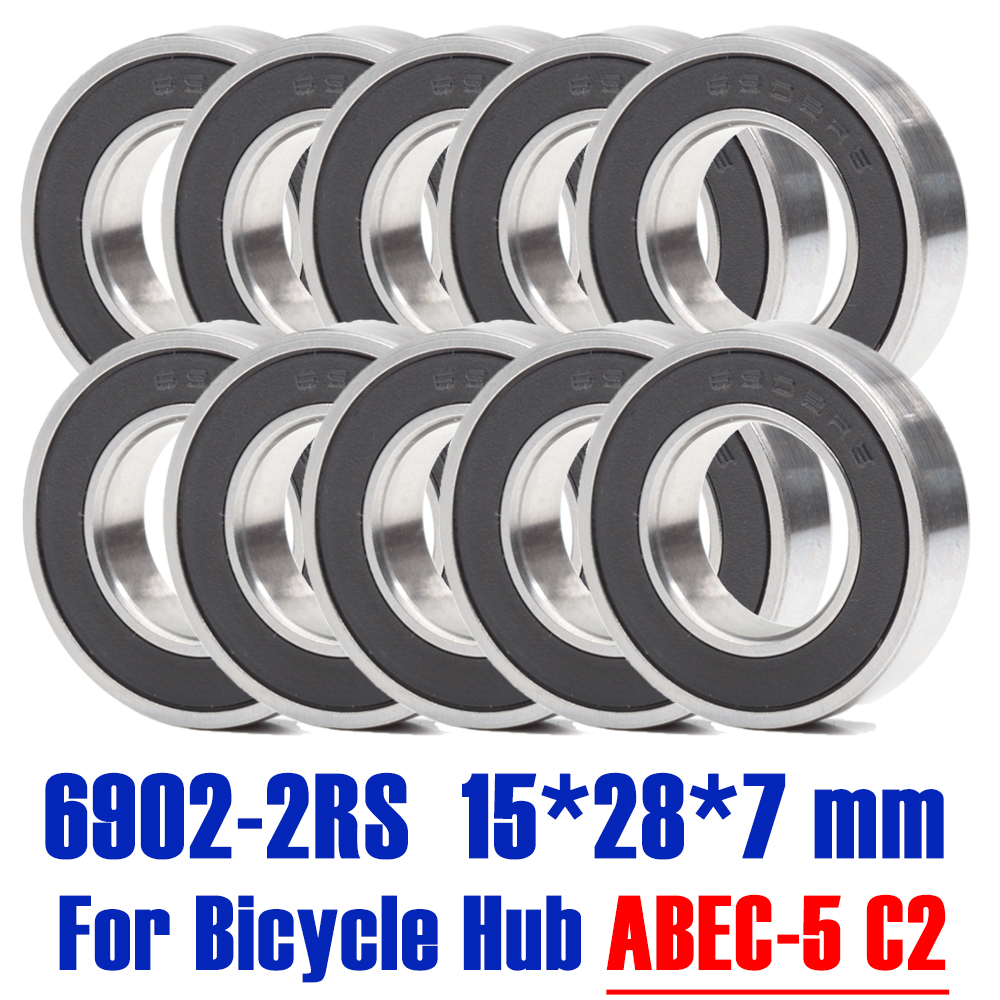 thumbnail image 2 of 10 Pcs 6902RS Ball Bearings 15x28x7mm - ABEC 3 Precision Blue Rubber Sealed For RC Cars And Bike Hubs 2 of 14