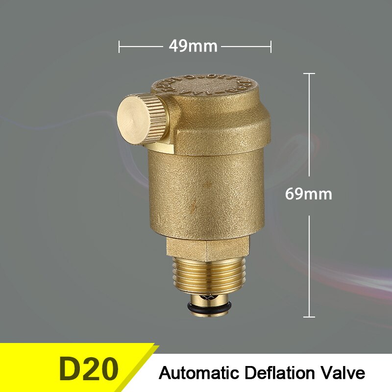 Brass Automatic Deflation Valve for Household water heating pipes Vent valve vertical/Elbow DN15/20/25 Floor Heating Systems: Automatic DN20
