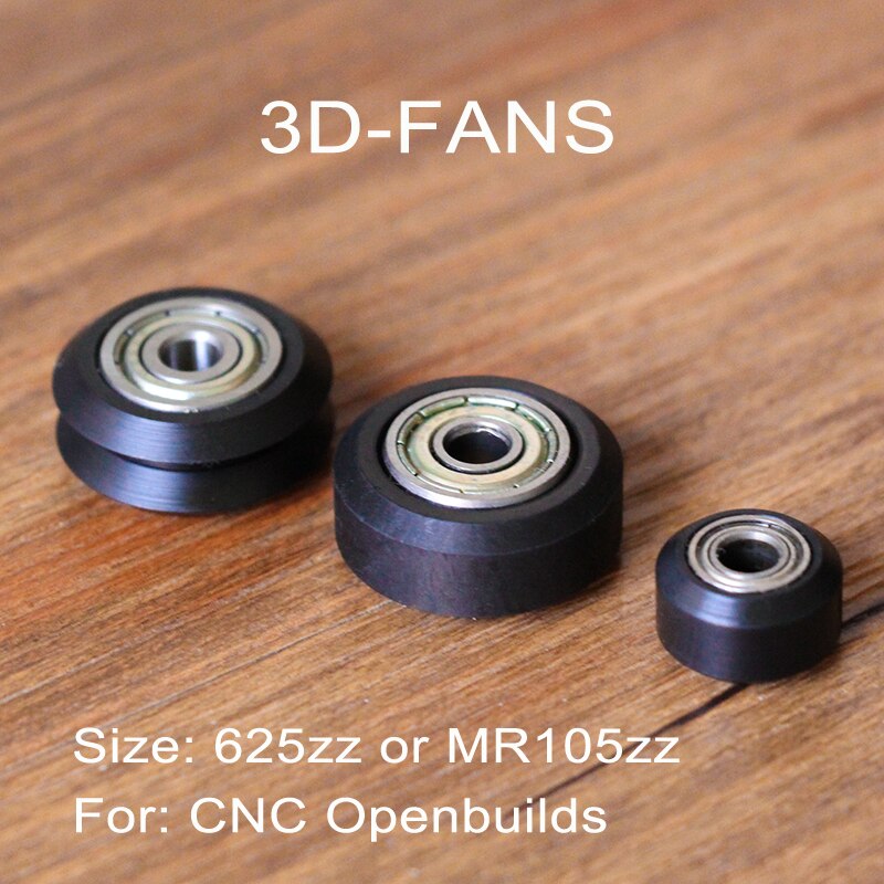10 stk openbuilds cnc plast hjul pom med 625zz / mr105zz tomgangsremskive gear passivt rundt hjul perlin hjul v type til v-slo
