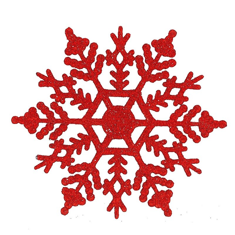 12 pièces/ensemble paillettes scintillantes flocon de neige ornements de noël guirlande de cintre d'arbre de noël faisant des décorations de noël: Red